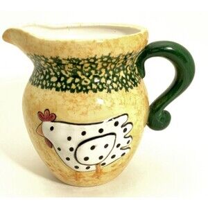 FTD Ceramic Pitcher with Chicken Flower Vase Home Decor for Bouquet Gift